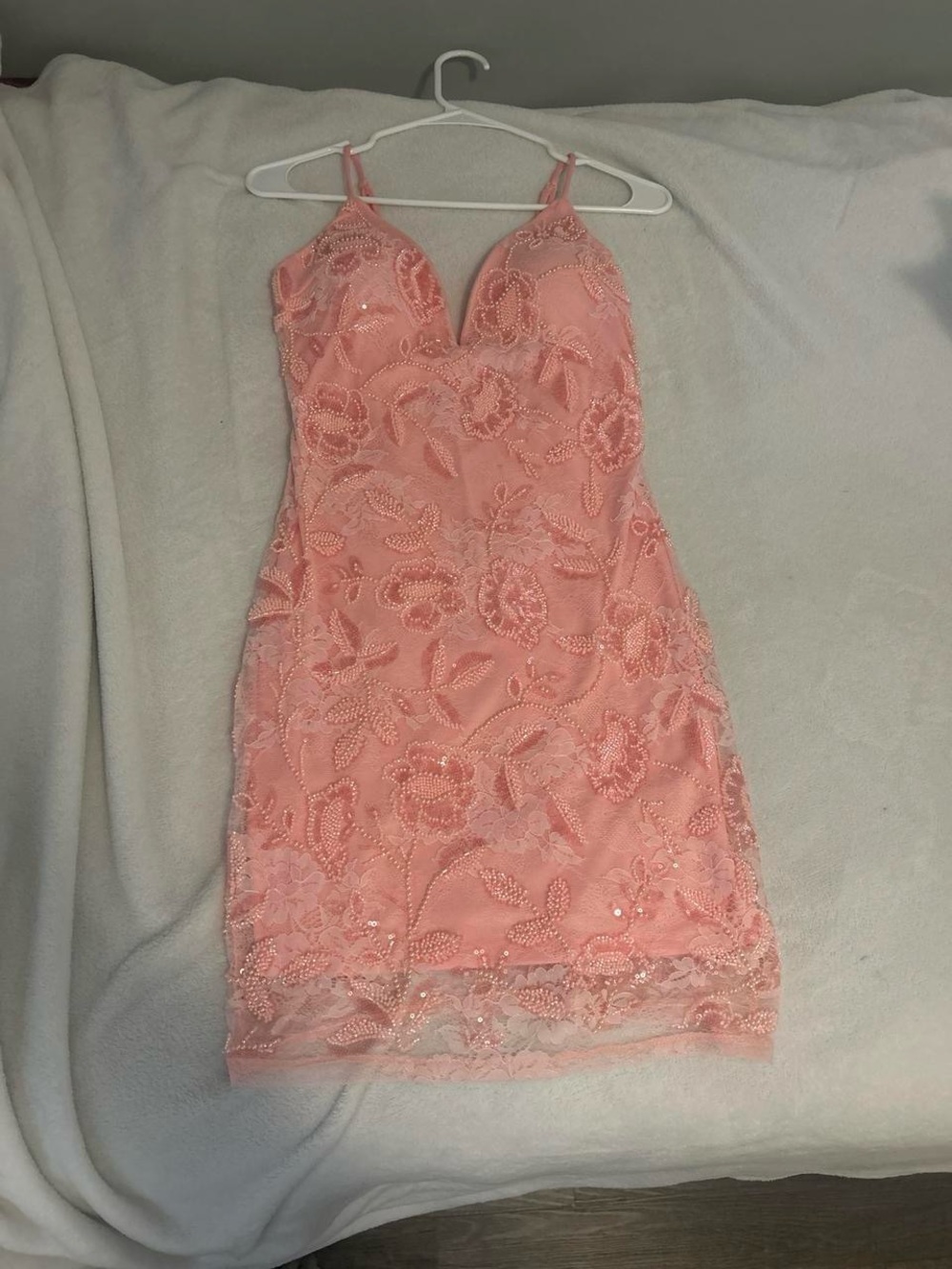 Windsor Pink Embroidered Spaghetti-Strap Mini Dress